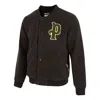Puma Logo Sherpa Baseball Jacket 'black'