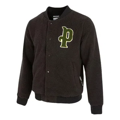 Puma Logo Sherpa Baseball Jacket 'black'
