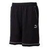 Puma Logo Shorts 'black With White Stitching'