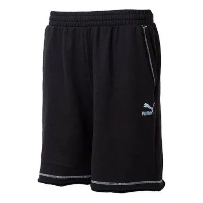Puma Logo Shorts 'black With White Stitching'