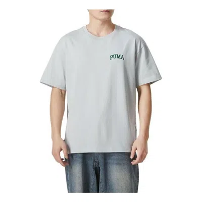 Puma Logo T-shirt 'grey' In Gray