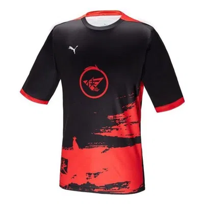 Puma Logo T-shirt 'red' In Multi