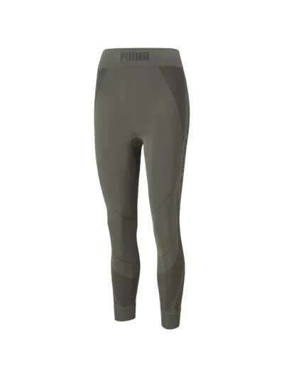 Puma Logo-waist Leggings In Green