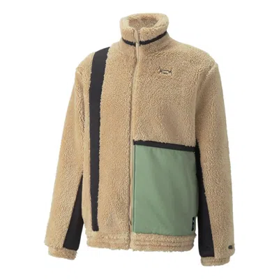 Puma Logo Winterized Ralph Jacket 'green' In Brown