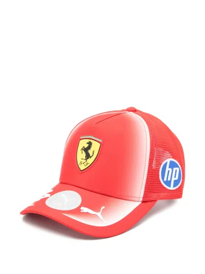 Puma Logo-embroidered Baseball Cap In Red