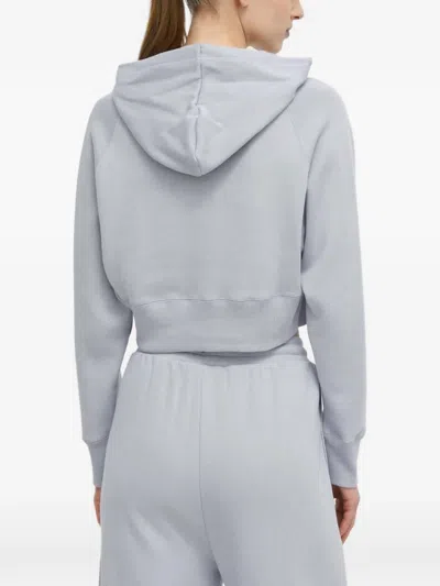 Puma Logo-embroidered Hoodie In Gray