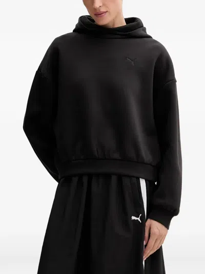 Puma Logo-embroidered Hoodie In Animal Print