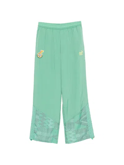 Puma Logo-embroidered Track Pants In Green