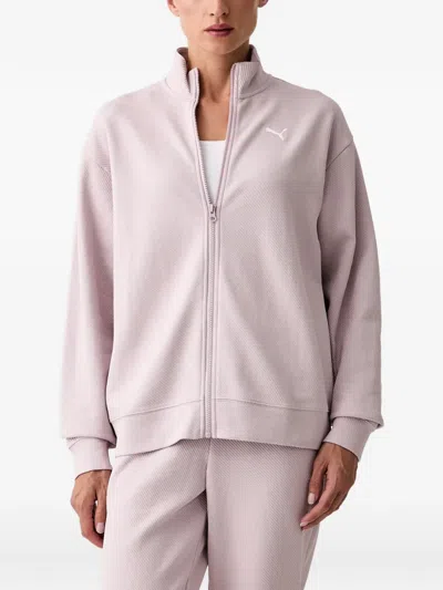 Puma Logo-embroidered Tracksuit Set In Pink