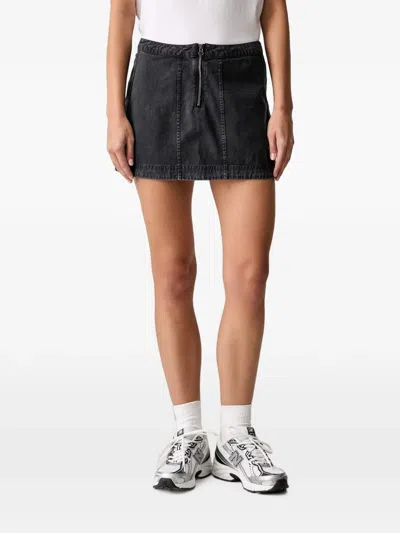 Puma Logo-embroidered Zip-front Skirt In Black