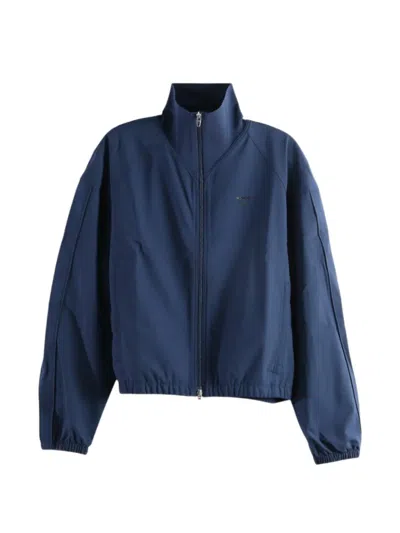 Puma Logo-embroidered Zip-up Jacket In Blue