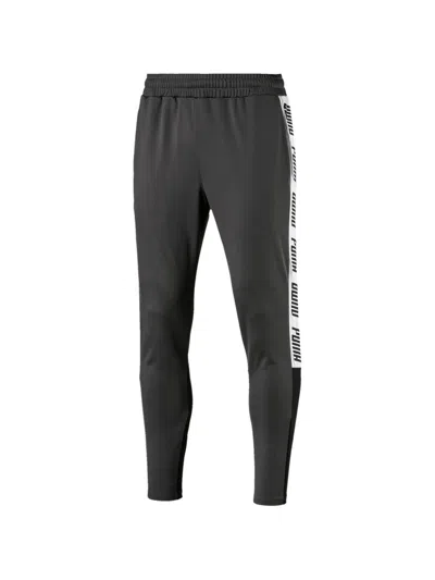 Puma Logo-lettering Track Pants In Gray