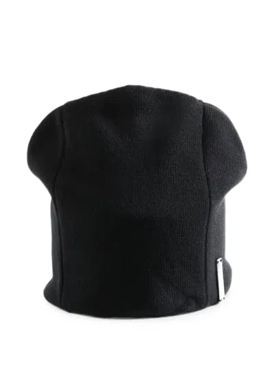 Puma Logo-plaque Beanie Hat In Black