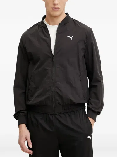 Puma Logo-print Bomber Jacket In Black
