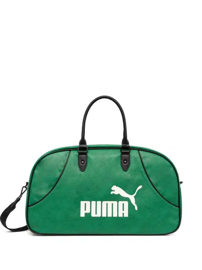 Puma Logo-print Holdall Bag In Green