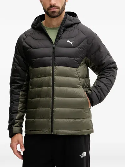 Puma Logo-print Hooded Jacket In Black