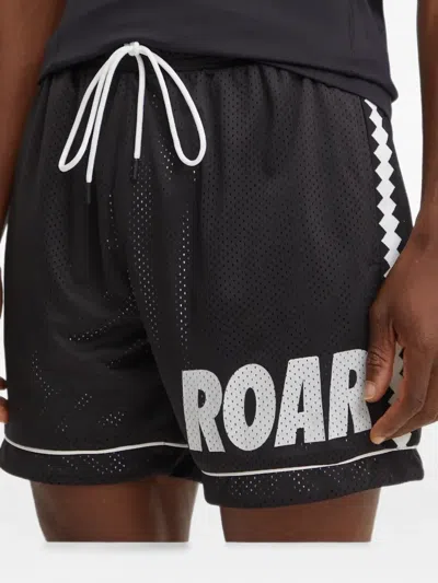 Puma Logo-print Mesh Shorts In Black