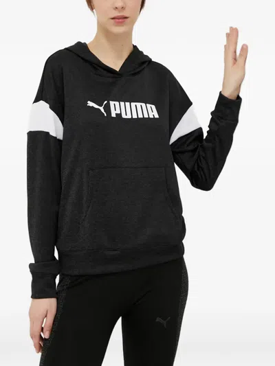 Puma Logo-print Panelled Hoodie In Multi