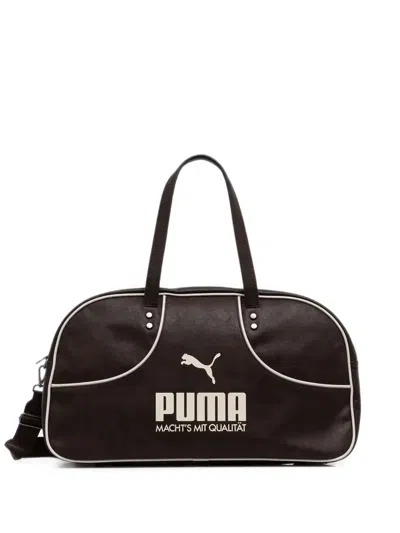 Puma Logo-print Piped Holdall In Pink