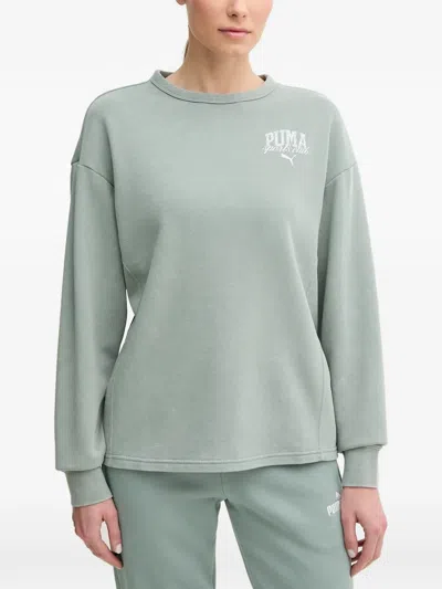 Puma Logo-print Sweatshirt In Green
