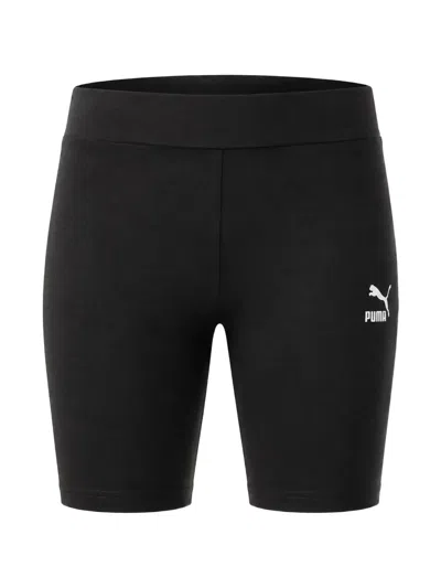 Puma Logo-print Tight Shorts In Black