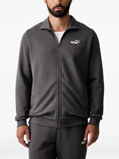 Puma Logo-print Zip-up Sweater In Gray