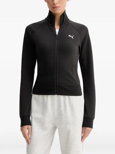 Puma Logo-print Zip-up Sweatshirt In Schwarz
