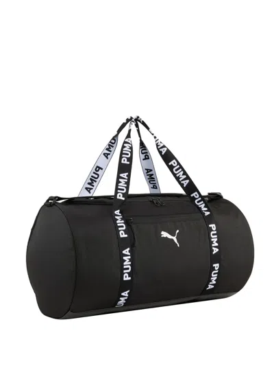 Puma Logo-straps 28.5l Barrel Bag In Black