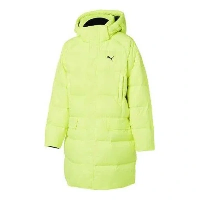 Puma Long Cut Hoodie Coat 'yellow' In Green