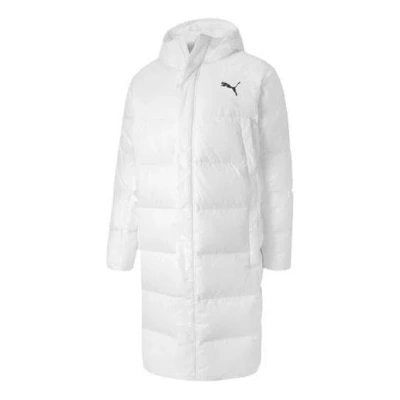 Puma Long Oversized Down Jacket 'white Black'