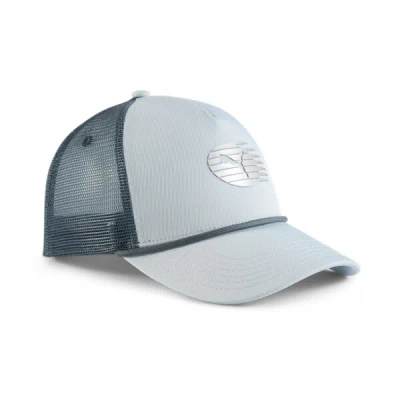 Puma Long Run Women's Trucker Cap In Grey/blue