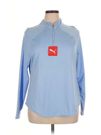 Puma Long Sleeve Polo Shirt In Blue