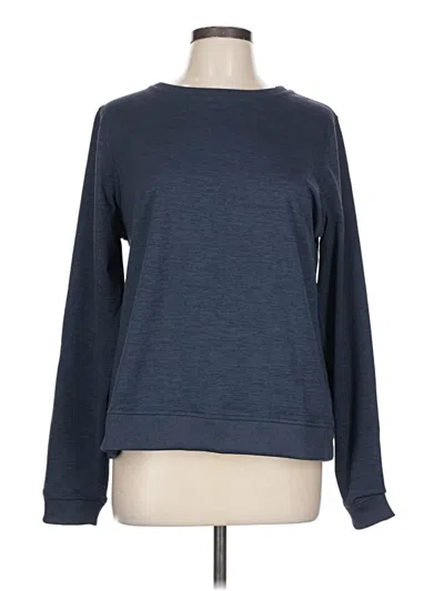 Pre-owned Puma Long Sleeve Top Blue Crew Neck Tops