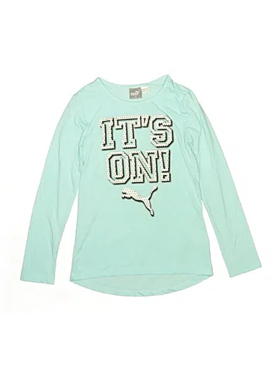 Pre-owned Puma Kids' Long Sleeve T-shirt In Teal