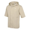 Puma Loose Hooded Casual Sports Short Sleeved Jacket 'beige' In White