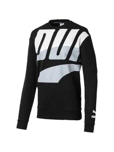 Puma Loud Pack Crew-neck Long-sleeve T-shirt In Black