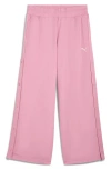Puma Low Rise Popper Side Snap Pants In Pink
