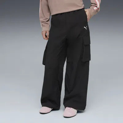 Puma Luminous Cloud T7 Big Kids' Relaxed Cargo Pants In Black