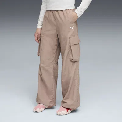 Puma Luminous Cloud T7 Big Kids' Relaxed Cargo Pants In Neutral