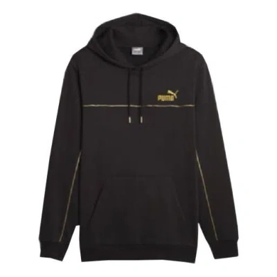 Puma Luxe Crew Embroidered Logo Sports Hoodie 'black'