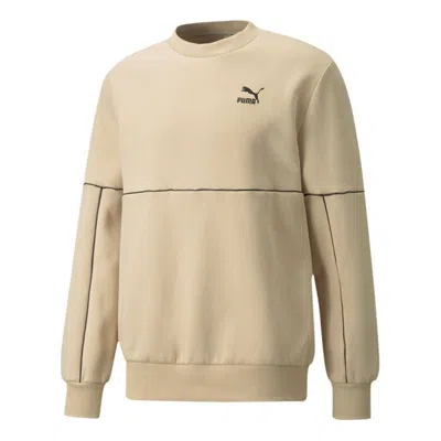 Puma Luxe Crew Sweatshirt 'beige' In Neutral