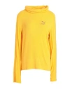 Puma Luxe Sport T7 Ribbed Turtleneck Top In Yellow, Women's At Urban Outfitters In Mandarin