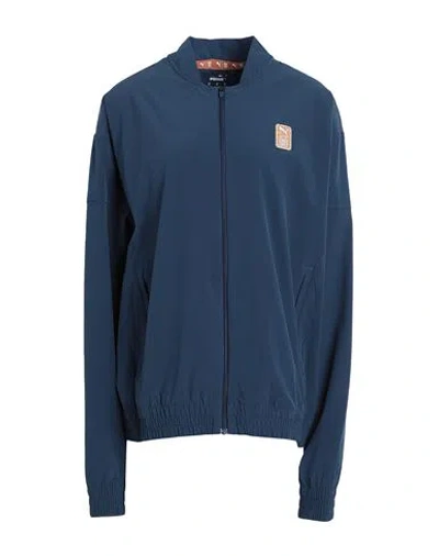 Puma M First Mile Woven Jacket Man Jacket Navy Size Xl Polyester, Elastane In Navy Blue