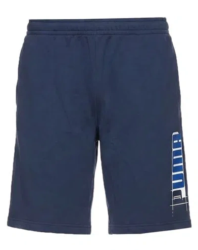 Puma Man Shorts & Bermuda Shorts Navy Size Xs Cotton, Polyester In Blue