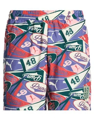 Puma Man Shorts & Bermuda Shorts Purple Size Xs Polyester