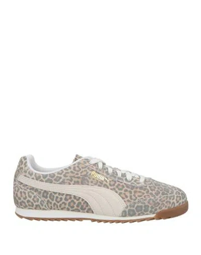 Puma Man Sneakers Beige Size 10.5 Cowhide In Animal Print