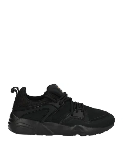 Puma Man Sneakers Black Size 11.5 Soft Leather, Textile Fibers
