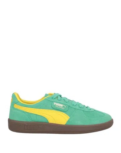 Puma Man Sneakers Green Size 9 Cowhide In Multi