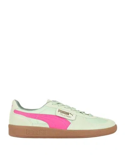 PUMA PUMA MAN SNEAKERS LIGHT GREEN SIZE 11.5 LEATHER, TEXTILE FIBERS