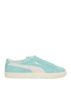 Puma Man Sneakers Turquoise Size 9 Leather In Blue